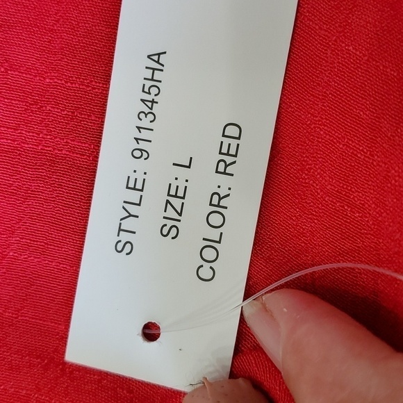 COUNTERPARTS‎ RED, NWT BOHEMIAN STYLE BLOUSE, size large. Bell sleeves. Hippy - Picture 7 of 10